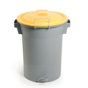 Balde Redondo Cinza 52L c/Pedal e T.Amarelo (REF:785)