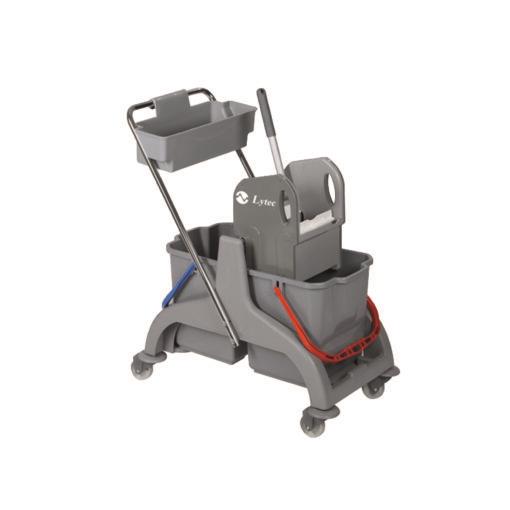 Carro de Limpeza Cinzento 2x18L c/Prensa e Cesto