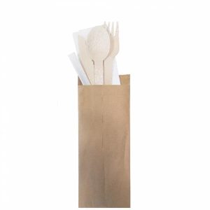 Set Madeira Talheres+Guardanapo+Palito (50 und)