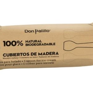 Colher Madeira Gelado 95 mm – Emb. Individual (100 Und)
