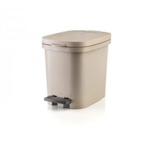 Balde Retangular Be-Util Bege c/Pedal 10L (REF:760)