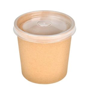 Taça de Cartão Kraft 780 ML c/Tampa PP (Pack 25)
