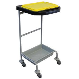 Carro Porta Sacos c/ Tampa Amarela 110L